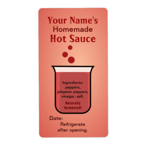 Étiquette Beaker Personalized Hot Sauce Labels Template