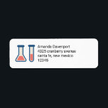 Étiquette Beaker & Test Tube Science Themed<br><div class="desc">Étiquettes de adresse avec un dessin mignon d'un tube d'essai et bécher. Parfait pour les types scientifiques.</div>