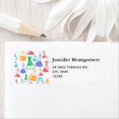 Étiquette Beakers et flacons Fun Science Adresse du Motif (En situation)