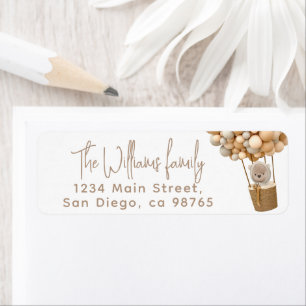 Étiquette Bear Balloons Moderne Baby shower neutre genre