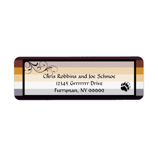 Étiquette Bear Pride Custom Wedding/Ceremony Adresse de reto (Devant)