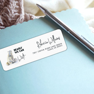 Étiquette Bearly Wait Polar Ours rose Fille Baby shower