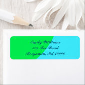 Étiquette Beau bleu et vert (En situation)