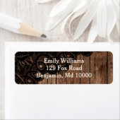 Étiquette Beau bois Brown et dentelle Faux (En situation)