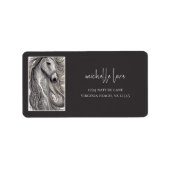 Étiquette Beau Cheval gris avec Mane Encadré (Devant)