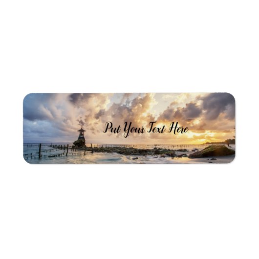 Étiquette Beau lever de soleil sur la plage - Nusa Penida Ba (Devant)