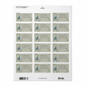 Étiquette Beau Oiseau Bleu (Feuille entière)