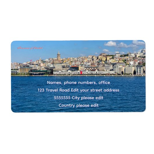Étiquette Beau panorama de voyage à Istanbul (Devant)