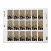 Étiquette Beau Poster de animal tendance Leopard Faux (Feuille entière)