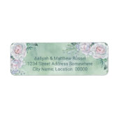 Étiquette Beau Rose d'aquarelle Delicate (Devant)