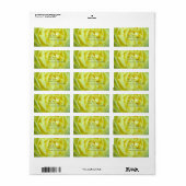 Étiquette Beau rose jaune (Feuille entière)