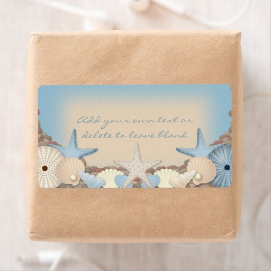 Étiquette Beau Thème Tropical Beach Shells (En situation)