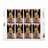 Étiquette BEAUTÉ ET partie d'échantillon de vin EN VERRE de (Feuille entière)