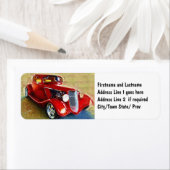 Étiquette Beauté rouge - Voiture Collector classique (En situation)