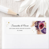 Étiquette Beauté tendance violet Figs & Pampas (En situation)