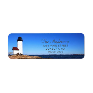 Étiquette Beautiful Grey Annisquam Lighthouse Adresse de ret