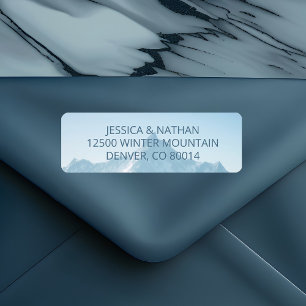 Étiquette Beautiful Mountain Winter Accueil Retour Adresse