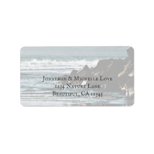 Étiquette Beautiful Ocean, Waves and Rocks Beach Adresse