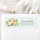 Étiquette Beautiful Peonies Floral Adresse de retour (En situation)