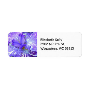Étiquette Beautiful Purple Iris Adresse de retour Avery Étiq