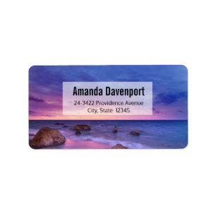 Étiquette Beautiful Sunset Coastal Photographie Adresse