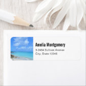 Étiquette Beautiful Turquoise Tropical Beach - Address (En situation)