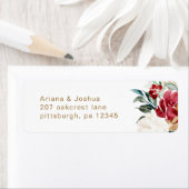 Étiquette Beautiful Winter Floral Mariage Retour Adresse (En situation)