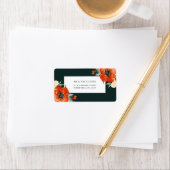Étiquette Beautiful Winter Red Floral Green Adresse de retou (En situation)