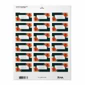 Étiquette Beautiful Winter Red Floral Green Adresse de retou (Feuille entière)