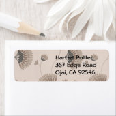 Étiquette Beaux ventilateurs floraux Brown papier peint Vint (En situation)