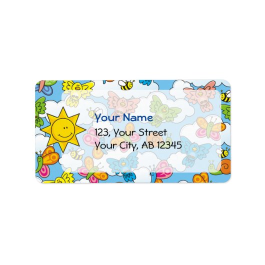 Étiquette Bébé Animaux Arrière - plan (Devant)