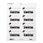 Étiquette Bébé Animaux Sur Un Train Baby shower Bouteille Ét (Feuille entière)