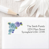 Étiquette Bébé bleu en fleur Brunch Adresse de retour de la  (En situation)
