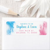 Étiquette Bébé bleu et rose Genre Révélation Fumée Fumée Bom (En situation)