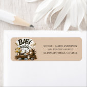 Étiquette Bébé brasse Rustique Tea Kettle Peach Douche (En situation)