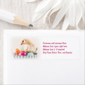 Étiquette Bébé dans le panier de Pâques (En situation)