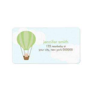 Étiquette Bébé dans un ballon vert