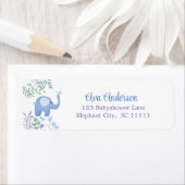 Étiquette Bébé Eléphant Chanson Baby shower d'oiseau retour (En situation)