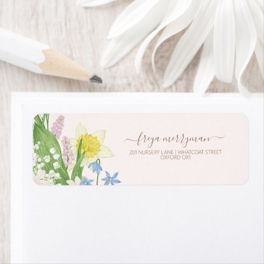 Étiquette Bébé en fleurs Printemps Baby shower de Pâques (En situation)