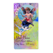 Étiquette BÉBÉ FAIRY AVEC DES POIDS EN PARKLES violet jaune (Devant)