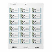 Étiquette Bébé garçon Panda, bandes (Feuille entière)