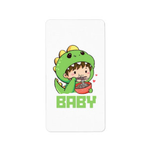 Étiquette bébé godzilla