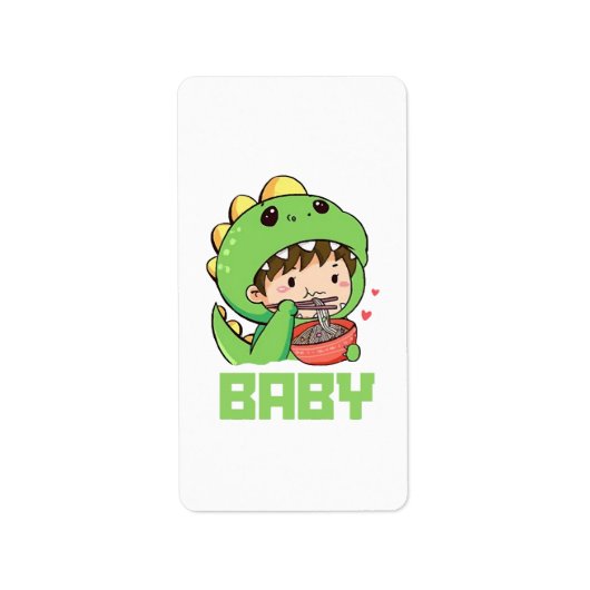 Étiquette bébé godzilla (Devant)