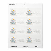 Étiquette Bébé mignon Elephant Foliage Woodland Kids Adresse (Feuille entière)