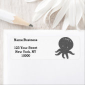 Étiquette Bébé Octopus Vieux papier Impression personnalisée (En situation)