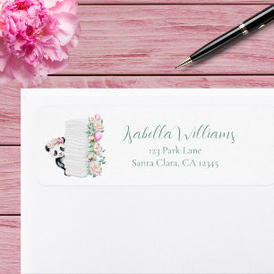 Étiquette Bébé Panda Peonies Baby shower Jungle