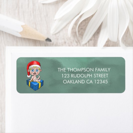 Étiquette Bébé Père Noël (En situation)