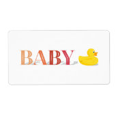 Étiquette Bébé rose en caoutchouc Peach Duck (Devant)