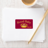 Étiquette Bébé royal avec couronne dorée (En situation)