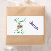 Étiquette Bébé royal avec pourpre et couronne or (En situation)